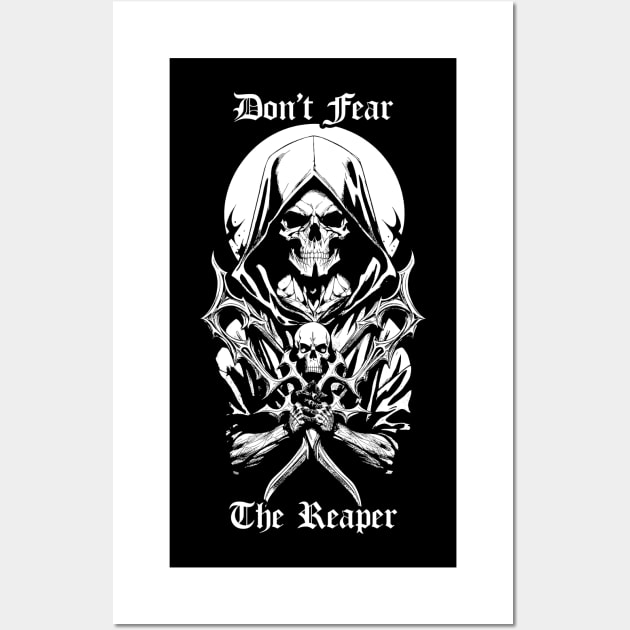 Don't Fear The Reaper Black and White 2023 Wall Art by DeathAnarchy